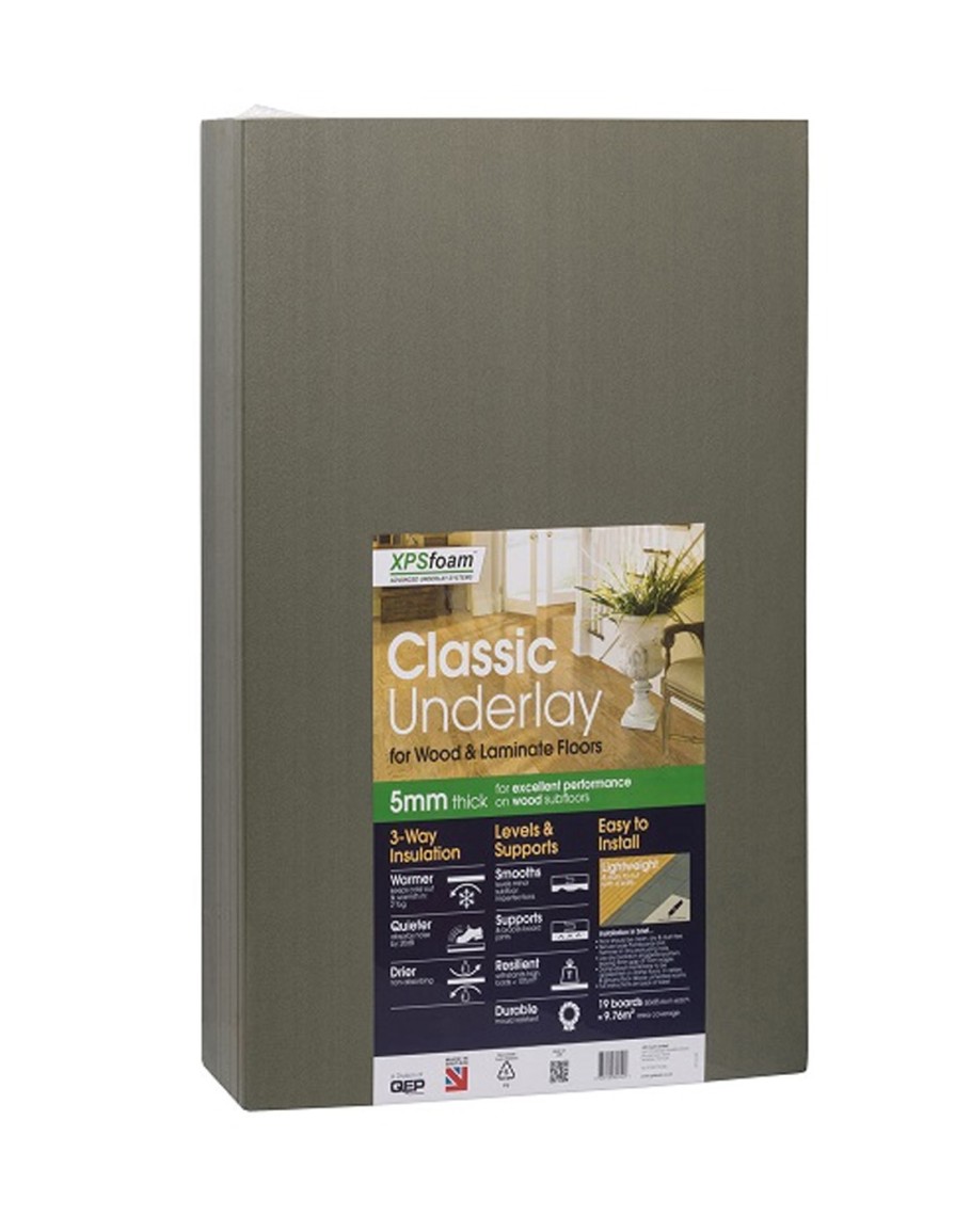 XPS Classic Foam Underlay Boards - 5mm Thick XPS, 9.76sqm Pack