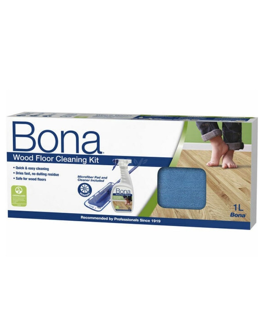 Bona Wood Flooring Cleaning Kit 1L - Mop & Pad & 1L Cleaner