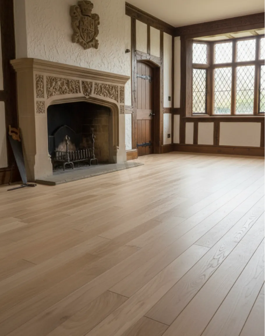 Solid oak narrow strip flooring