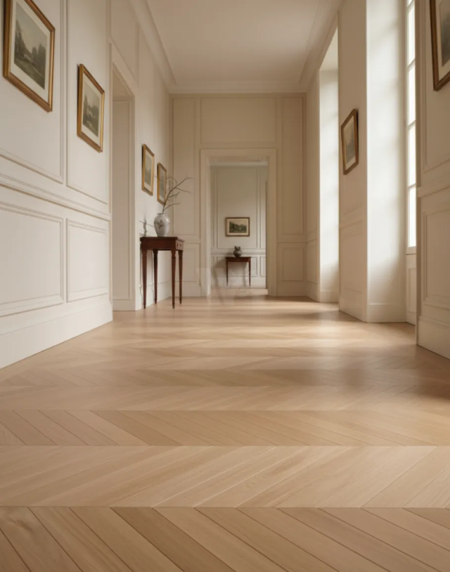 Solid oak parquet flooring