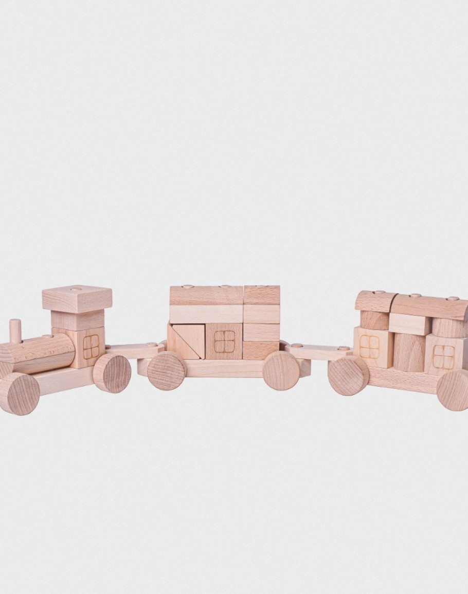 Pure Wood Train with Wagons - Tarnawa Wooden Toys