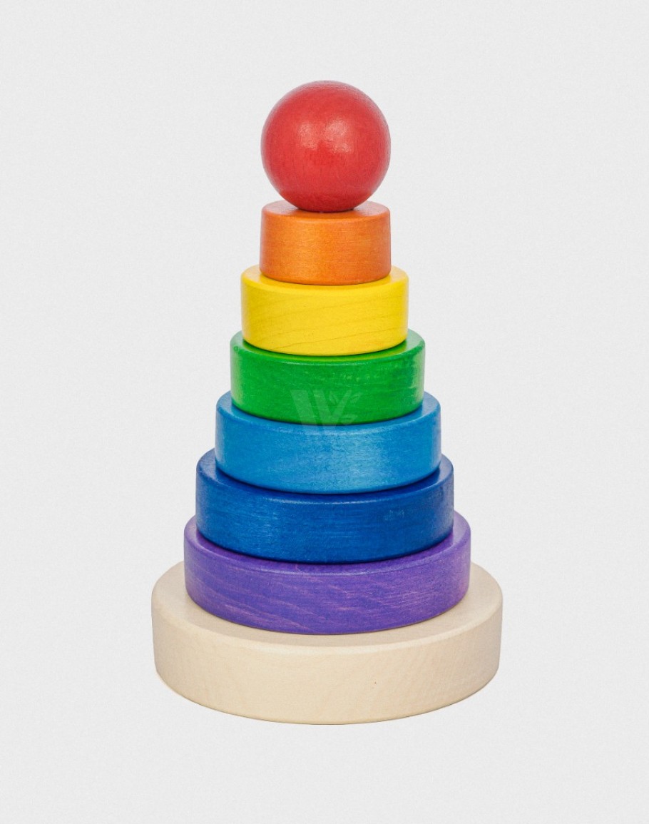 Rainbow 7 Circles Tower - Tarnawa Wooden Toys