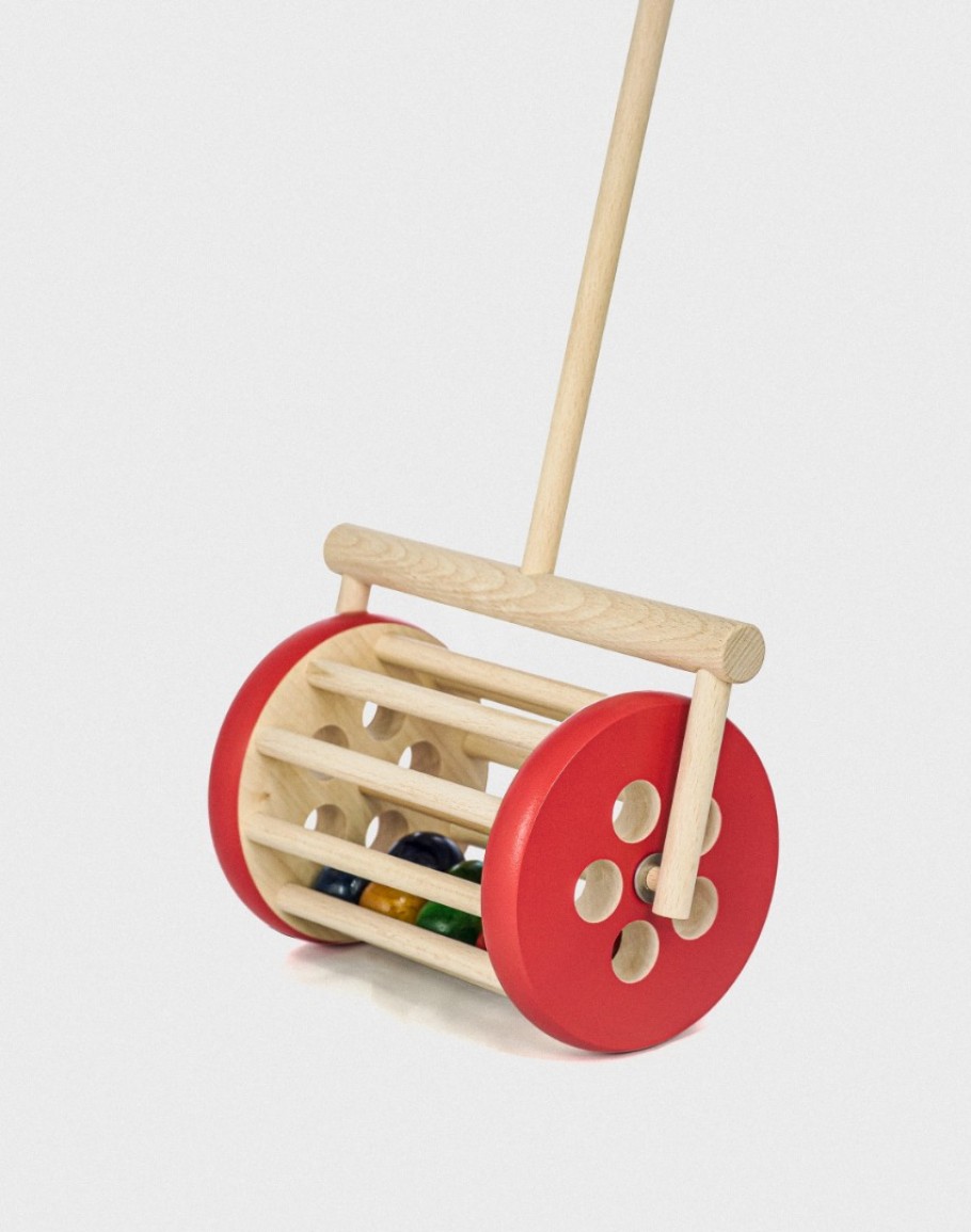 Red Drum with Rattling Balls - Tarnawa Wooden Toys