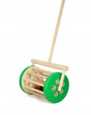 26" Green Drum with Rattling Balls - Handmade Wooden Toy by Tarnawa