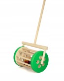 26 Green Drum with Rattling Balls - Heritage-Style Handmade Wooden Toy by Tarnawa