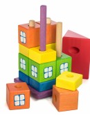 Rainbow Coloured House Blocks