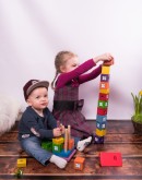 Rainbow Coloured House Blocks
