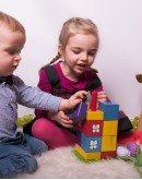 Rainbow Coloured House Blocks
