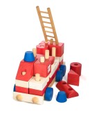 10" Colourful Fire Engine - Tarnawa Wooden Toys