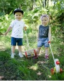 26 Green Drum with Rattling Balls - Heritage-Style Handmade Wooden Toy by Tarnawa