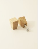 Square Pure Oak Knob - Rectangular Wooden Knob For Doors & Drawers