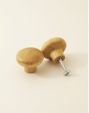 Pebble Clear Oak Knob - Round Wooden Knob For Doors & Drawers