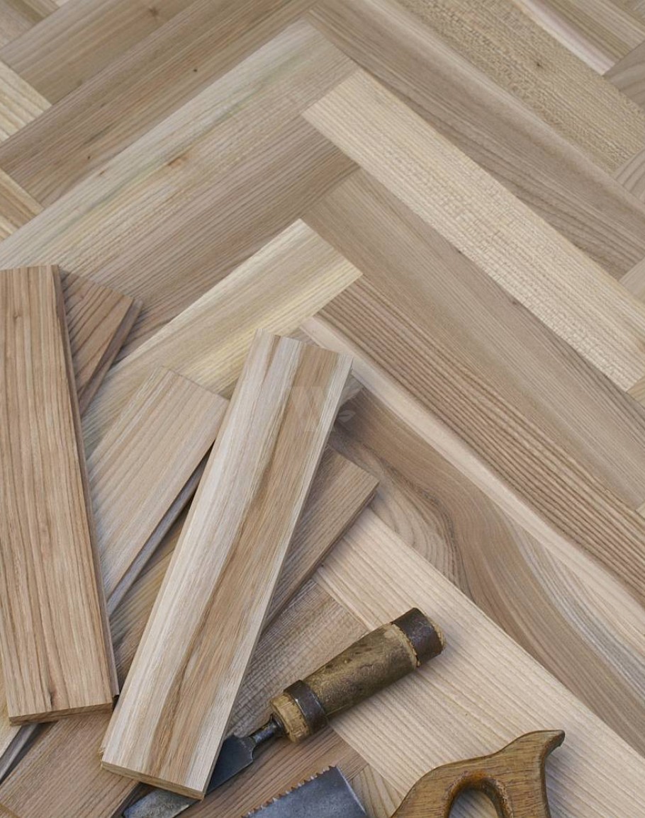 Vivid 12" Elm Wood Parquet Classic Prime Grade Herringbone Flooring HD14N 