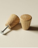 Cone Shape Knob K97 - Solid Unfinished Oak Wood
